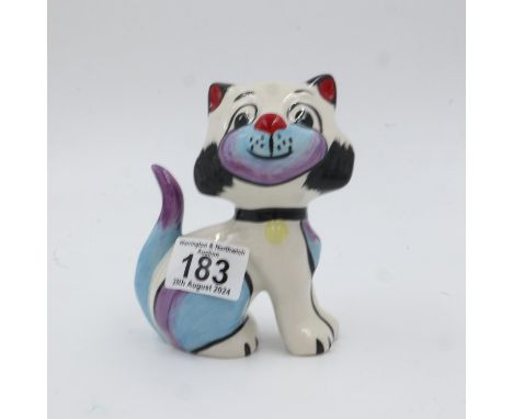 Lorna Bailey cat, Queenie, no cracks or chips, H: 13 cm. UK P&amp;P Group 1 (£16+VAT for the first lot and £2+VAT for subsequ