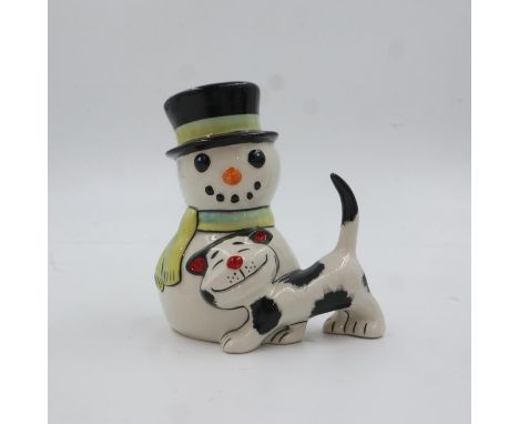 Lorna Bailey snowman cat, limited edition 2/2, no cracks or chips, H: 14 cm. UK P&amp;P Group 1 (£16+VAT for the first lot an
