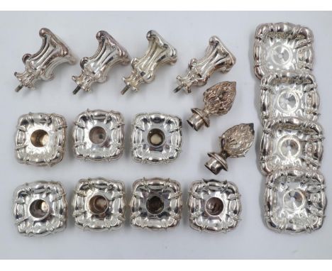 Quantity of white metal candelabra sconces, unmarked, combined 441g. UK P&amp;P Group 2 (£20+VAT for the first lot and £4+VAT