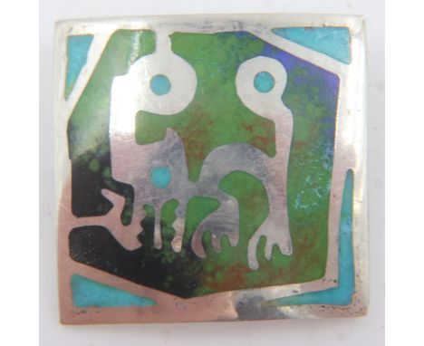 Australian silver Aboriginal Tribal brooch, D: 35 mm. UK P&amp;P Group 0 (£6+VAT for the first lot and £1+VAT for subsequent 