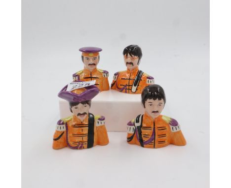 Lorna Bailey set of four Beatle busts, 1/1, no cracks or chips, each H: 90 mm. UK P&amp;P Group 2 (£20+VAT for the first lot 