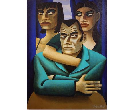 Graham Knuttel, Contemporary
DECISION TIME
Oil on canvas, 30" x 22" (76 X 56 cm), signed, inscribed verso

