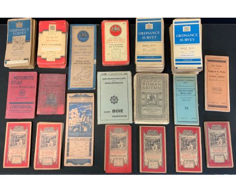 Maps - Ordnance Survey Popular Editions 1 inch to 1 mile scale maps, Salisbury, Cardiff, Llandrindod Wells, Wrexham, Chester,