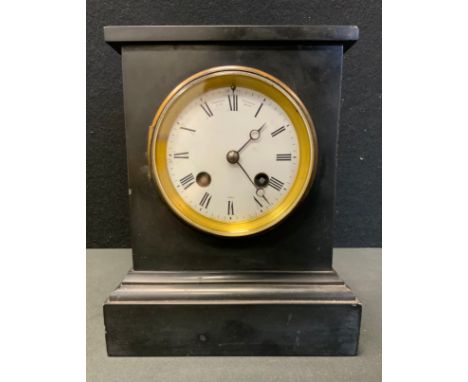 A late Victorian belge noir mantel clock,  by Charles Frodsham maker to the Queen,  white enamel dial, Roman numerals, eight 