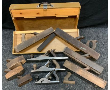 A Bailey No. 6 Smoothing Plane; a Bailey No. 5 Jack Plane; a Stanley No. 10 1/2 carriage maker's Rabbet Plane; along with var