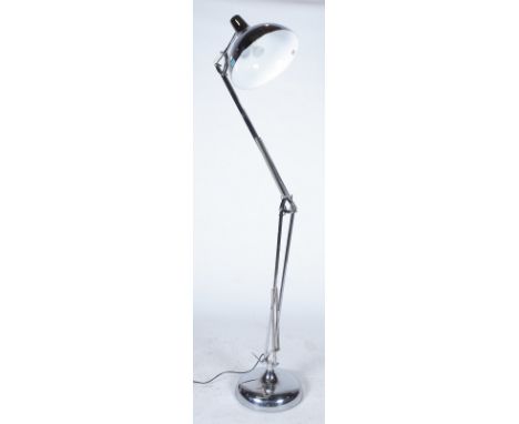 A MODERN CHROME ANGLE POISE STANDARD LAMP185cm high