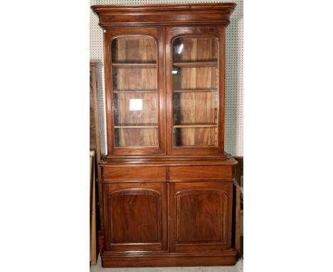 A VICTORIAN STYLE MAHOGANY FLOOR STANDING DISPLAY CABINET120cm wide; 216cm highGood overall condition with some light surface