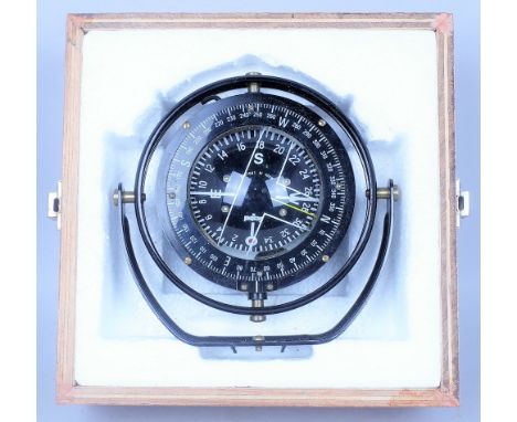 ‘HENRY BROWNE &amp; SONS’ A MODERN SESTREL HANGING COMPASSCased 25cm wide; 15cm high