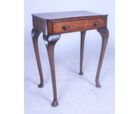 A 19TH CENTURY AND LATER ROSEWOOD SINGLE DRAWER SIDE TABLEOn cabriole supports, 58cm wide; 73cm highOld marks and scratches a