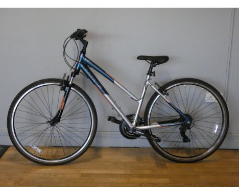 A Claud Butler 'Explorer' 2020, EXP 1.0 ladies low step mountain bike, silver/blue,  lightweight alloy, 18 inch frame. 