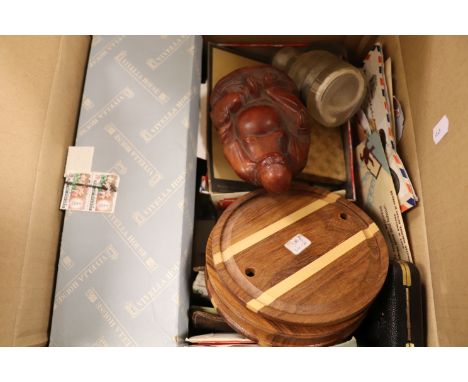 A game of travel chess, Europa travel clock, playing cards, cigarette cards etc