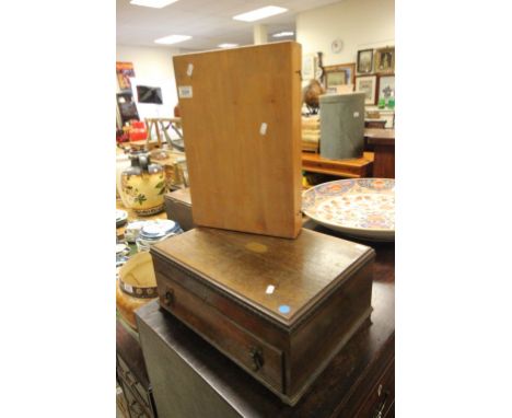 Vintage Oak cutlery box and a pine box