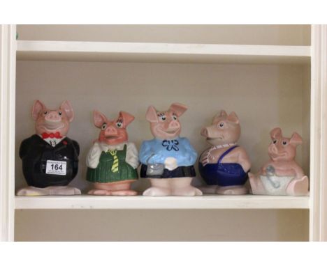 Five Wade ceramic Natwest Pig money boxes