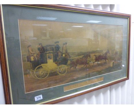 Large framed & glazed Coaching print "We Shall do it Easily"