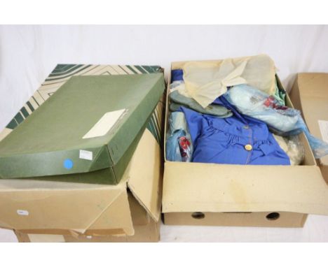 A quantity of vintage clothes and shoes ,curtains etc.