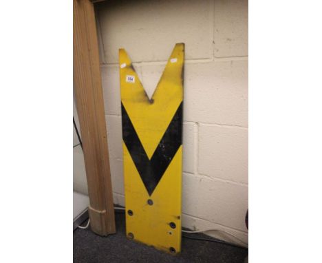 Enamel finished yellow & black Railway signal