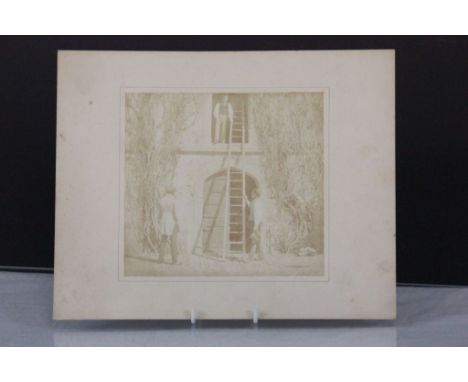 Photography - William Henry Fox Talbot. A Talbotype 'The Ladder' mounted on card. (Image - 18cm x 16.5cm, card - 31cm x 24.5c