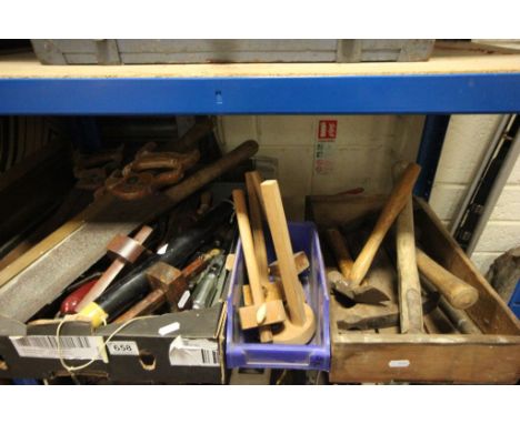 Collection of old Tools including Box of Tools and Saws, some Wartime including W Tyzack & Sons & Turner Saw, Box of Hammers 