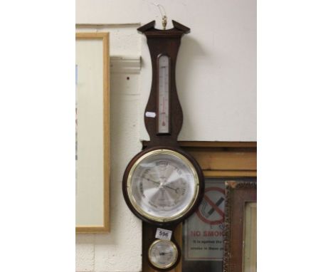 Shortland & Bowen Mahogany Effect Cased Barometer, Hygrometer and Thermometer