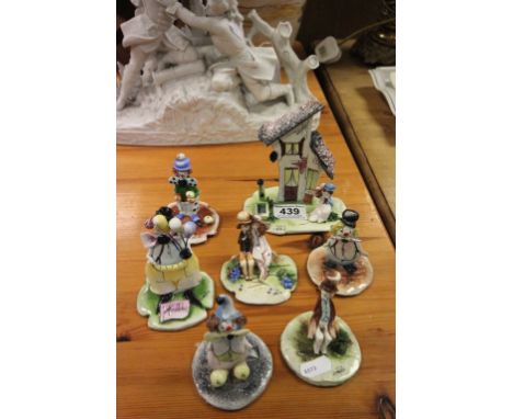 Group of Italian ceramic art figures, with hand painted finish and marked to the base "Pastelceramica made in Italy"