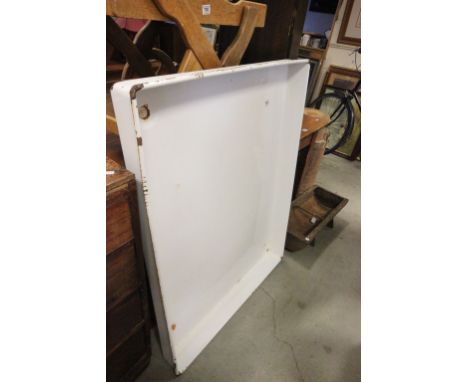 Large Vintage White Enamel Photographic Tank