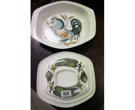 Two Poole Pottery oven dishes