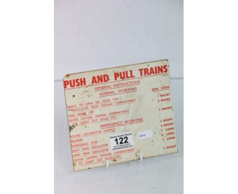 Vintage Railway plaque with Bell sounding codes