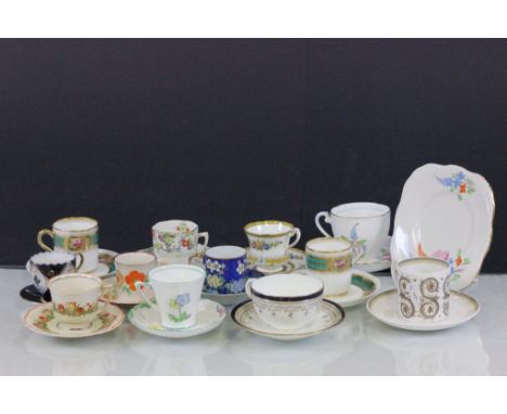 Twelve early 20th century china coffee cups and saucers 