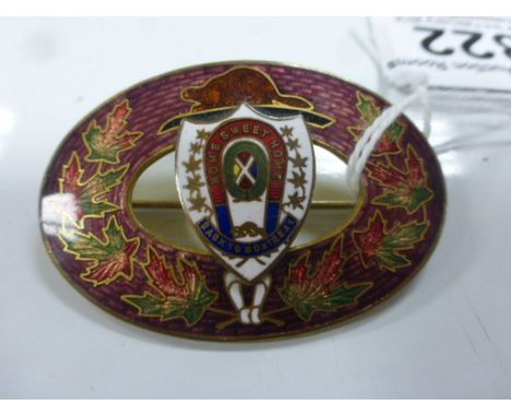 Large Vintage Enamel Oval Canadian Brooch