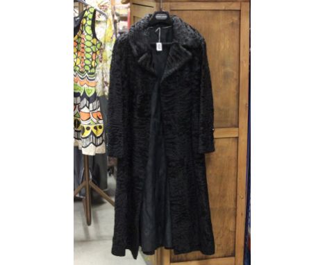 Vintage Black Astrakhan Three Quarter Length Ladies