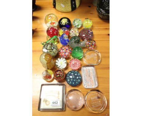 Collection of approximately 26 vintage glass Paperweights