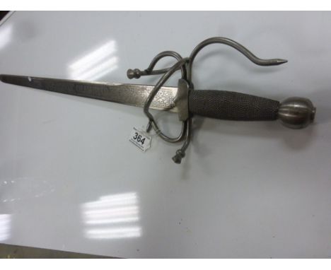 Spanish made decorative Sword. 60cm etched blade marked "Colada del Cid". Wire bound grip and steel guard. No scabbard