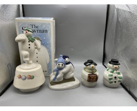 Boxed Royal Doulton - The Snowman Collection - Snowman Magic, Wade - Christmas 1996, and Wade - Snowman Salt and Pepper Set
G