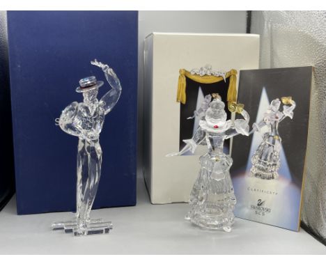 Boxed Swarovski Crystal Magic of Dance Antonio-2003, and Boxed Swarovski Crystal Masquerade Columbine 2000
Good condition, no