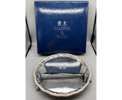 HM Silver Hallmarked Mappin &amp; Webb Tray Total Weight 654gr. 25.5cm Diameter&nbsp;