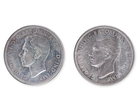 AUSTRALIA GEORGE VI 1 CROWN 1937; 1938 (2)
Portrait facing left, reverse with crown above date and denomination
Provenance: P