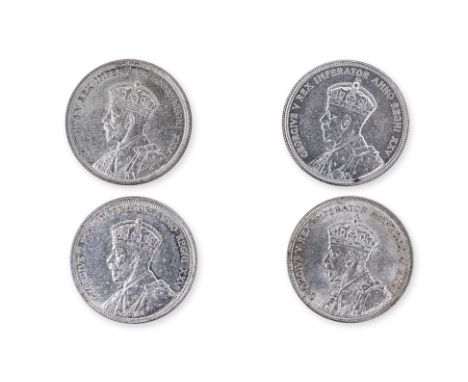 CANADA GEORGE V 1 DOLLAR 1935 (4)
Crowned portrait facing left, reverse with two figures in a canoe, date and denomination be