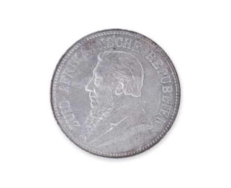SOUTH AFRICA REPUBLIC 5 SHILLINGS 1892 SINGLE SHAFT
Kruger portrait facing left, reverse with the arms of the South Africa Re