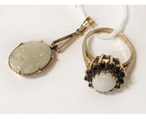 AUSTRALIAN OPAL RING - SIZE M &amp; AUSTRALIAN OPAL PENDANT
