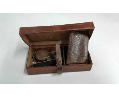 Mixed lot, to include, pocket watches, a Dunhill lighter, White label knife, horse shoe pendants, leather wallets, etc, (qty)