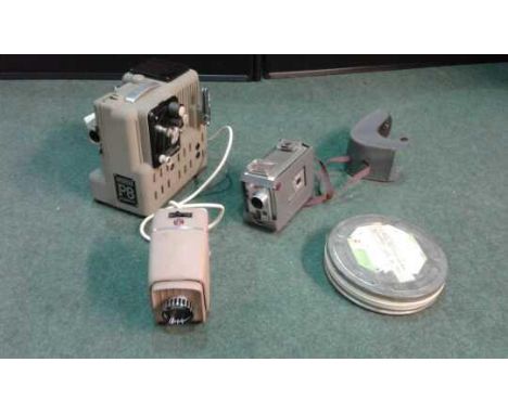 Eumig Imperial Cine projector together with a Kodak Brownie movie camera and Harmony 35mm projector (3)