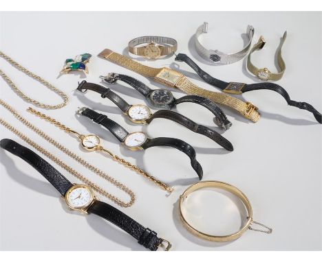 Mixed jewellery and watches, to include ladies wristwatches, chains, bangle, etc, (qty)