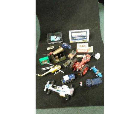 Quantity of toy cars to include Dinky, a tractor etc. (qty)