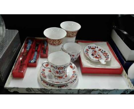 Collection of Spode china, tea cups,saucers,vases, cheese knives, etc, (Qty)