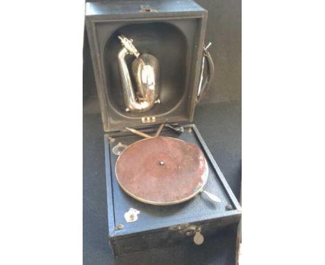 Vintage Decca portable record player, together with a collection of 78 RPM records, artists include, Danny Kaye, Jimmy Young,