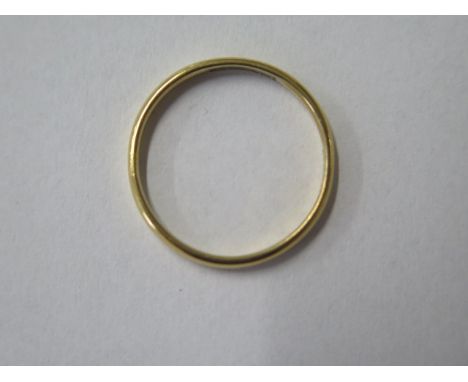 A hallmarked 22ct yellow gold band ring, size Q/R, approx 2.4 grams, some marks but generally good 