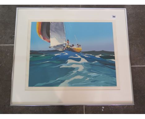 A framed and glazed limited edition silk screen print, 'Spinnaker' signed and numbered to the margin Fraser Donald-Hamilton- 