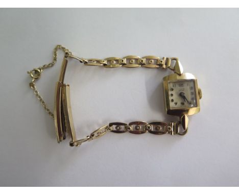 A Tudor Royal 19ct yellow gold ladies manual wind wristwatch, approx 14.7 grams, in generally good condition, running and han