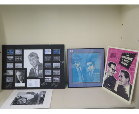 Of Film interest: a signed advertisement for Briefcase full of Blues, John Bellushi and Dan Aykroyd with COA, a Morecambe and