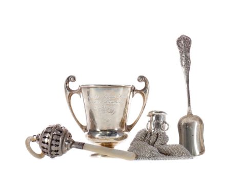 EARLY 20TH CENTURY SILVER TROPHY CUP, maker R&amp;W Sorley, London marks, inscribed 'Larchfield School Sport 1/2 Mile Handica